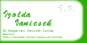 izolda vanicsek business card